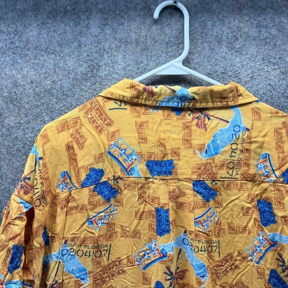 Super Bowl South Florida Shirt Mens XL Yellow NFL Football Hawaiian Rayon - Picture 3 of 10